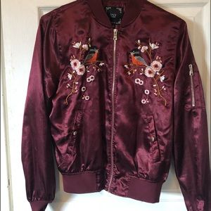 Burgundy silk patchwork Jacket